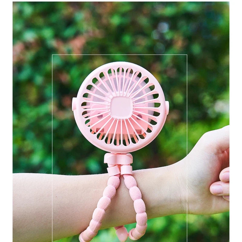 Stroller Fan Clip on For Baby Flexible Tripod Rechargeable Battery