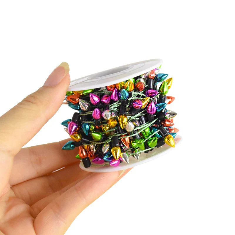 5M/roll Colorful Bulbs String Garland Christmas Home Decorations