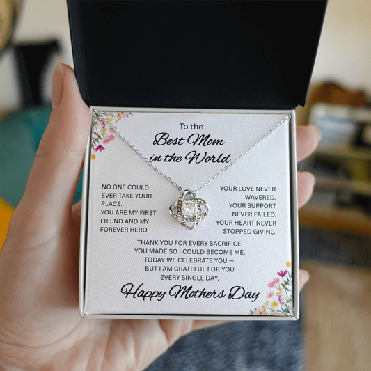 Best Mom in the World Necklace – Mother's Day Gift for Mom