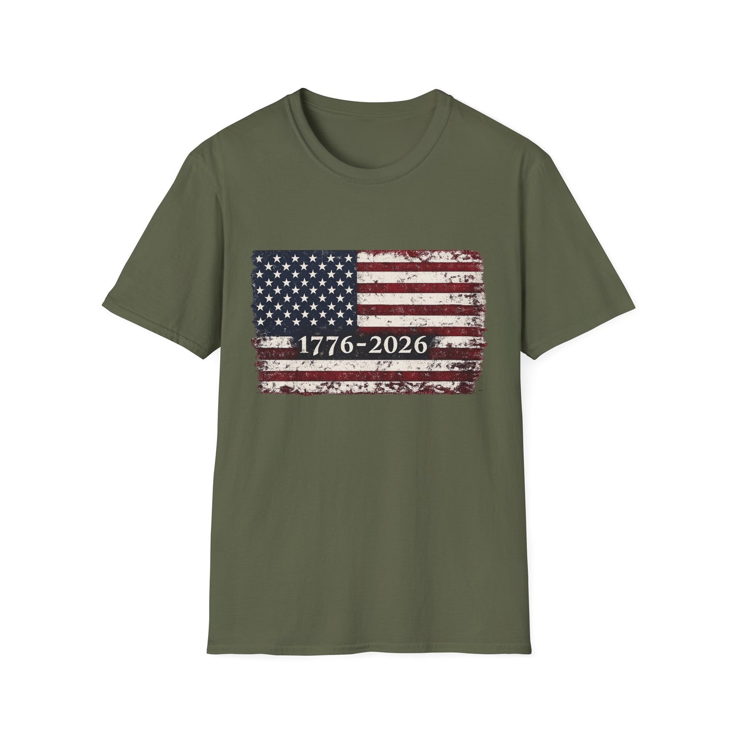 1776–2026 Distressed American Flag T-Shirt — Patriotic 250th Anniversary Tee