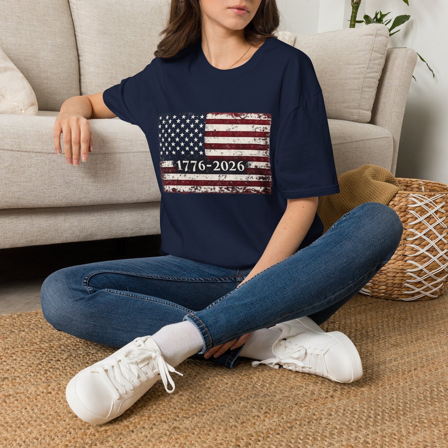 1776–2026 Distressed American Flag T-Shirt — Patriotic 250th Anniversary Tee