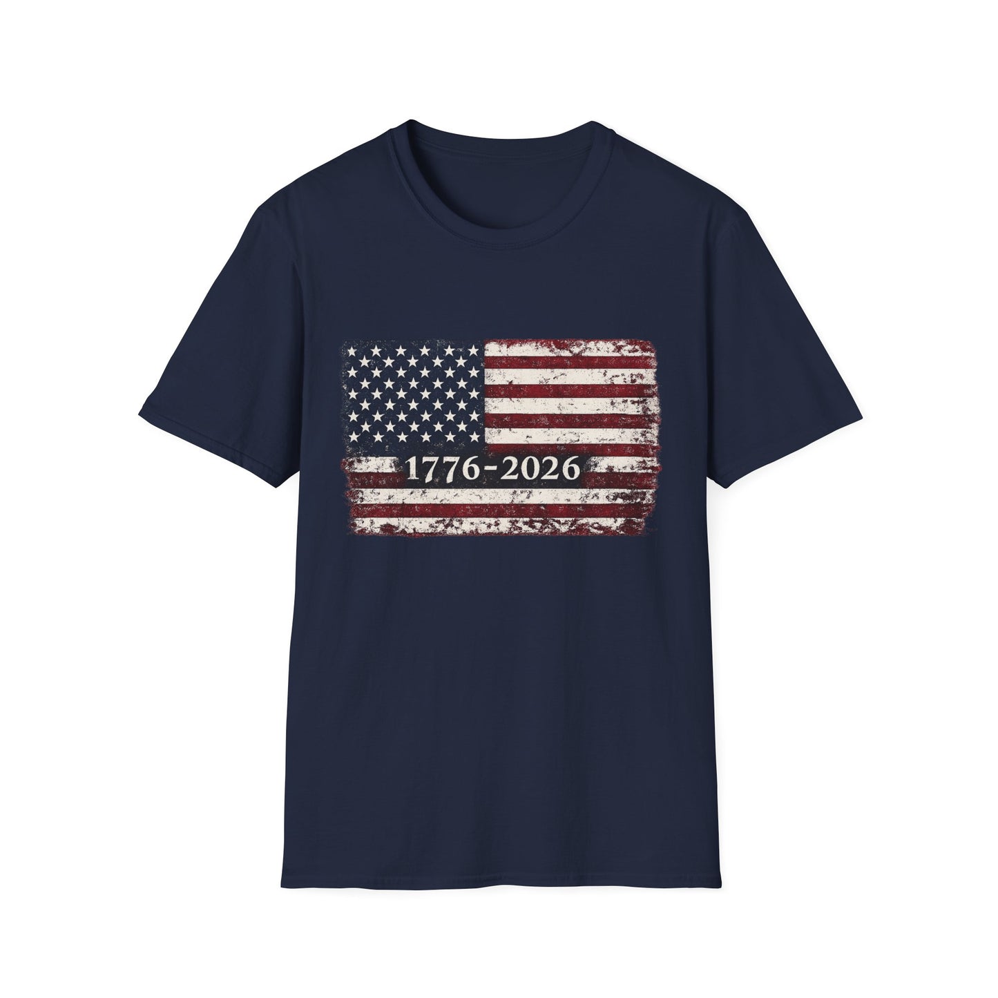 1776–2026 Distressed American Flag T-Shirt — Patriotic 250th Anniversary Tee