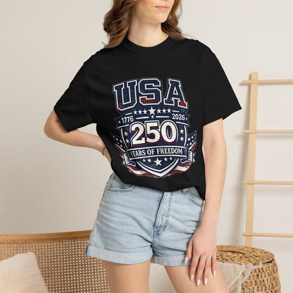 USA 250 Years of Freedom T-Shirt — 1776–2026 Patriotic Anniversary Tee