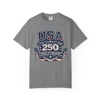 USA 250 Years of Freedom T-Shirt — 1776–2026 Patriotic Anniversary Tee