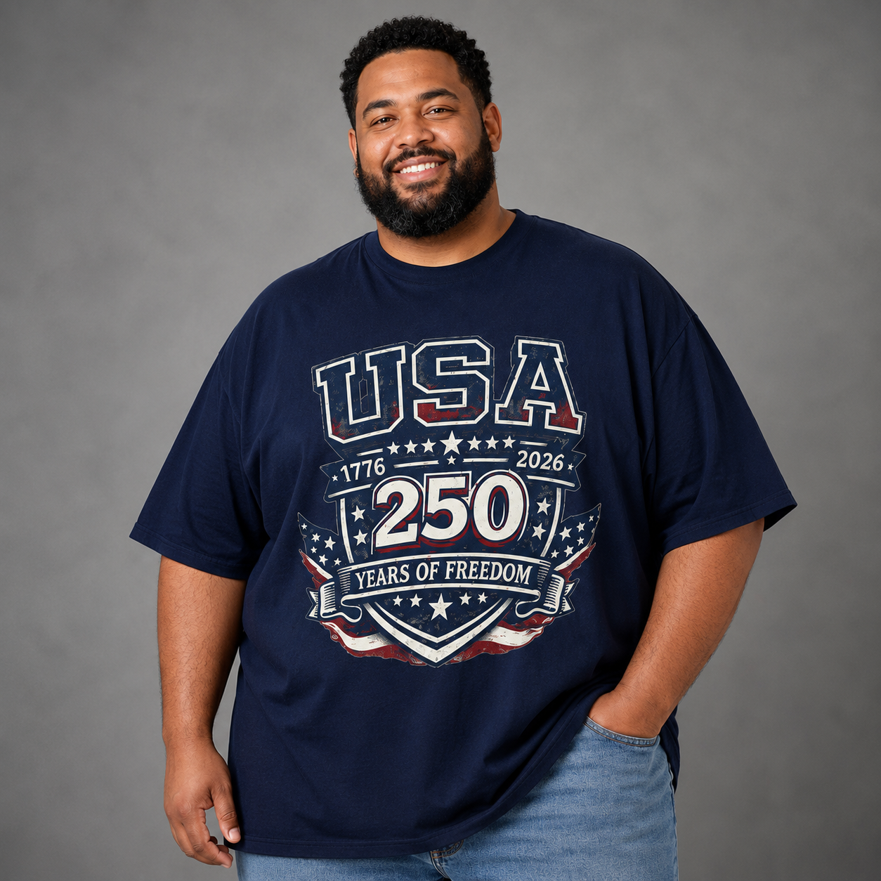 USA 250 Years of Freedom T-Shirt — 1776–2026 Patriotic Anniversary Tee