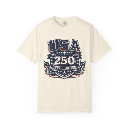 USA 250 Years of Freedom T-Shirt — 1776–2026 Patriotic Anniversary Tee