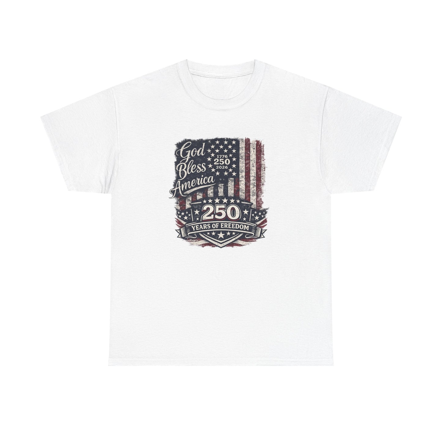 Patriotic 'God Bless America - 250 Years of Freedom' T-Shirt