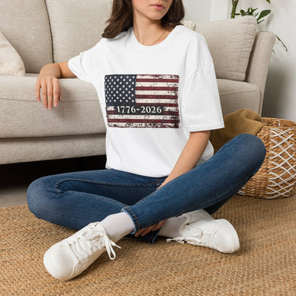 1776–2026 Distressed American Flag T-Shirt — Patriotic 250th Anniversary Tee