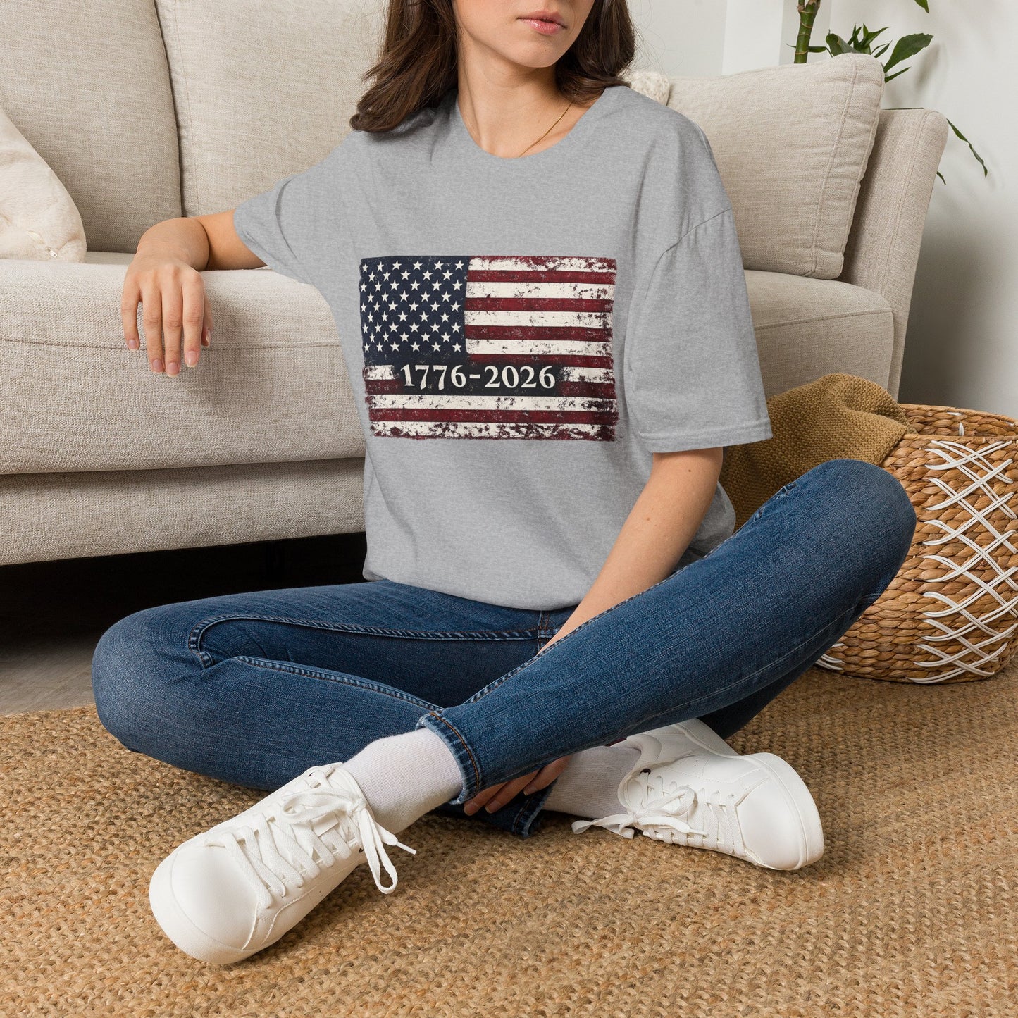 1776–2026 Distressed American Flag T-Shirt — Patriotic 250th Anniversary Tee