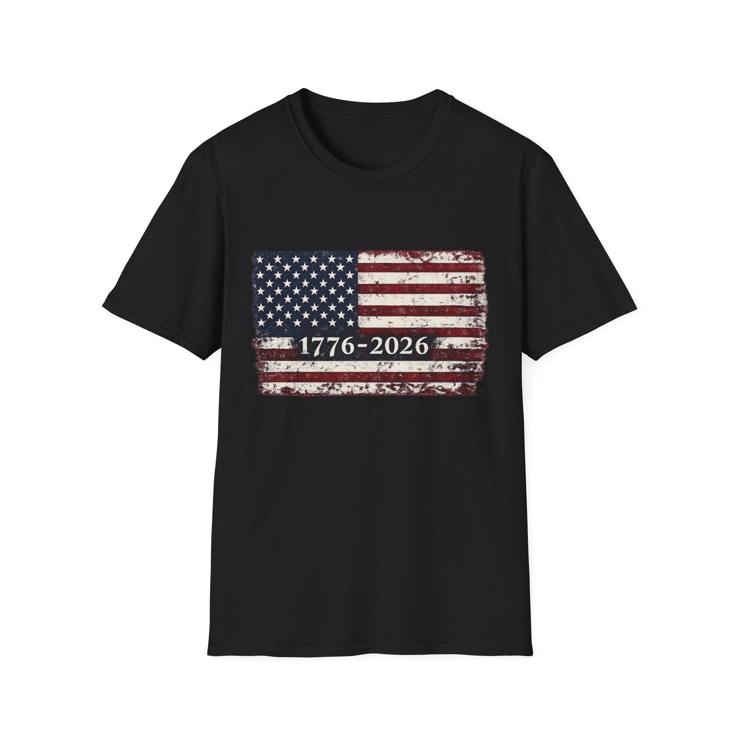 1776–2026 Distressed American Flag T-Shirt — Patriotic 250th Anniversary Tee