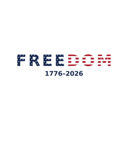 Freedom 1776–2026 Baby Tee — Patriotic Women's Crop T-Shirt