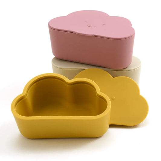 Silicone Baby Snack Box Kids Solid Color Silicone Food Box Baby Portable Feeding Food Baby Snack Container With Lid Baby Stuff