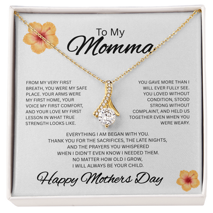 To My Momma Necklace – Meaningful Mother's Day Gift for Mom