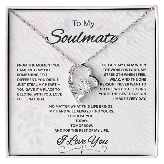 To My Soulmate Necklace – Romantic Gift for Her – Forever Love Jewelry